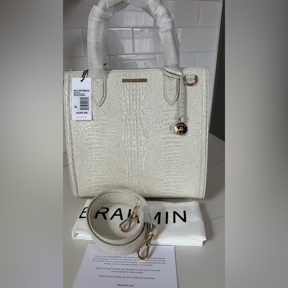 Brahmin regular size Caroline assorted white genuine leather